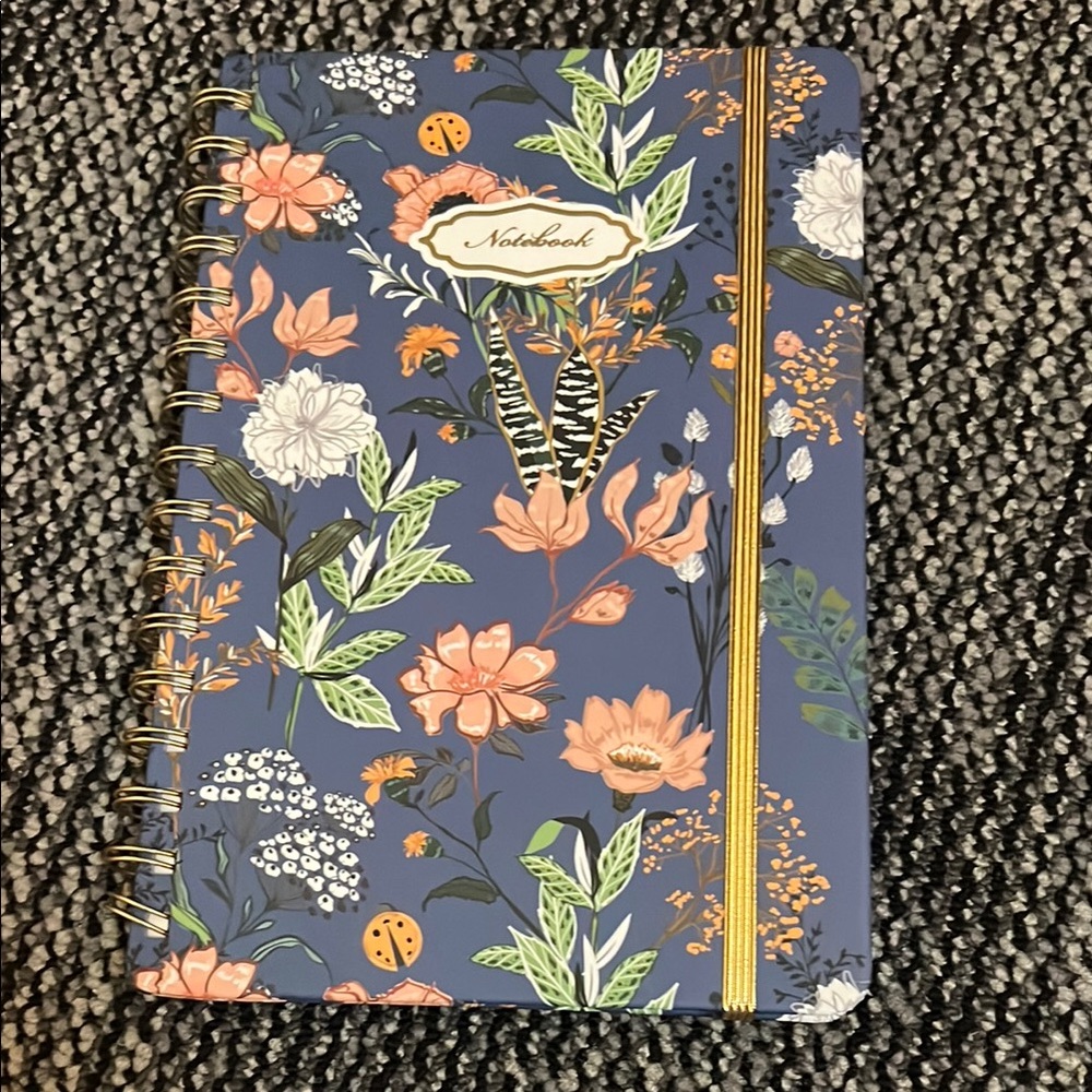 Floral Spiral Notebook with Elastic Band